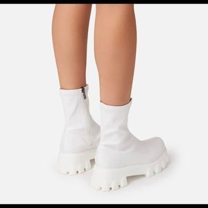 White combat boots